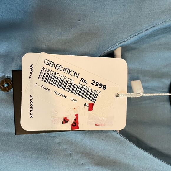 Generation Pakistani Blue Sportsy Kurta | SZ 10 - Picture 12 of 14